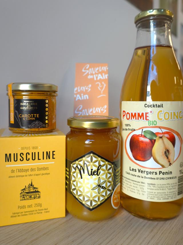 Produits Saveurs de l'Ain à la boutique du musée de cire